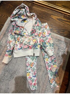 Girl’s Polo by Ralph Lauren White Floral Top with Yellow and Green Accents